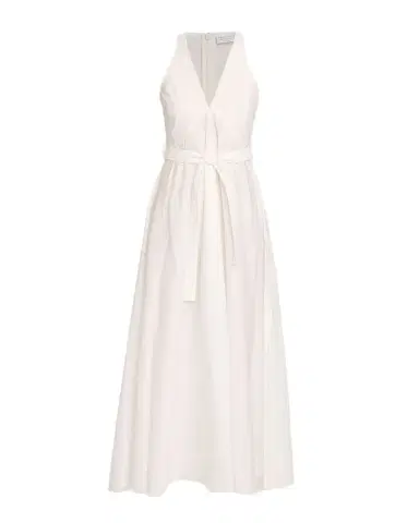 Brunello Cucinelli Sleeveless Belted Cotton Techno Poplin Midi Dress | Thumbnail 1 Brunello Cucinelli Sleeveless Belted Cotton Techno Poplin Midi Dress | Thumbnail 1