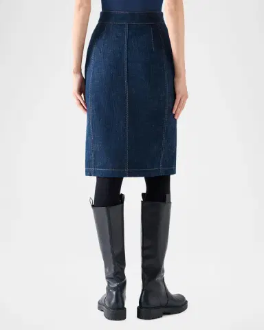 Akris punto Pencil Winter Denim Midi Skirt | Thumbnail 3 Akris punto Pencil Winter Denim Midi Skirt | Thumbnail 3