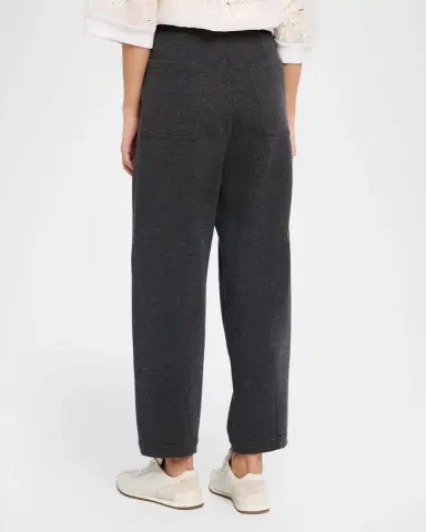 Brunello Cucinelli Pleated Tapered-Leg Ankle Sport Pants | Thumbnail 3 Brunello Cucinelli Pleated Tapered-Leg Ankle Sport Pants | Thumbnail 3
