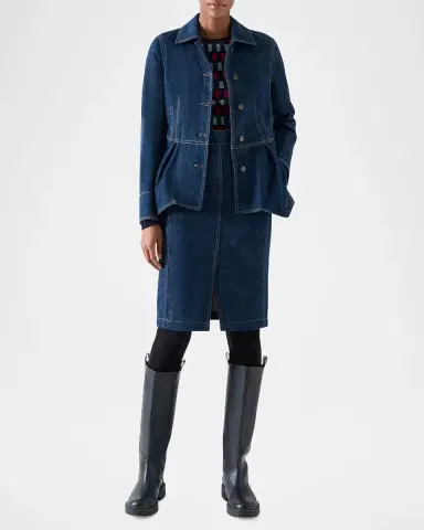 Akris punto Brushed Denim Jacket | Thumbnail 2 Akris punto Brushed Denim Jacket | Thumbnail 2