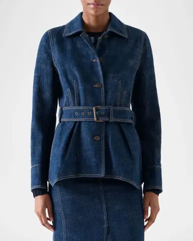 Akris punto Brushed Denim Jacket | Thumbnail 4 Akris punto Brushed Denim Jacket | Thumbnail 4