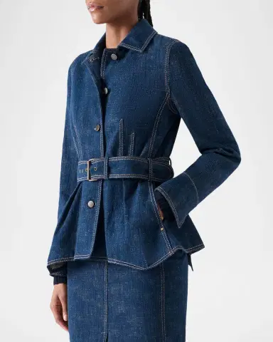 Akris punto Brushed Denim Jacket | Thumbnail 6 Akris punto Brushed Denim Jacket | Thumbnail 6