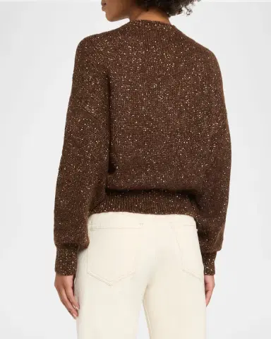Brunello Cucinelli Diamante Wool Crewneck Sweater | Thumbnail 3 Brunello Cucinelli Diamante Wool Crewneck Sweater | Thumbnail 3
