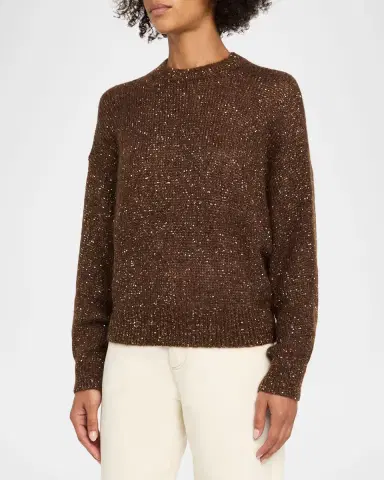 Brunello Cucinelli Diamante Wool Crewneck Sweater | Thumbnail 4 Brunello Cucinelli Diamante Wool Crewneck Sweater | Thumbnail 4