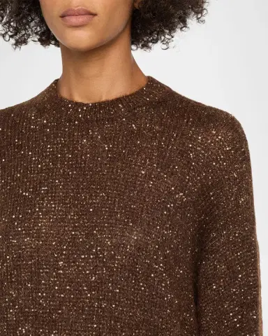 Brunello Cucinelli Diamante Wool Crewneck Sweater | Thumbnail 5 Brunello Cucinelli Diamante Wool Crewneck Sweater | Thumbnail 5