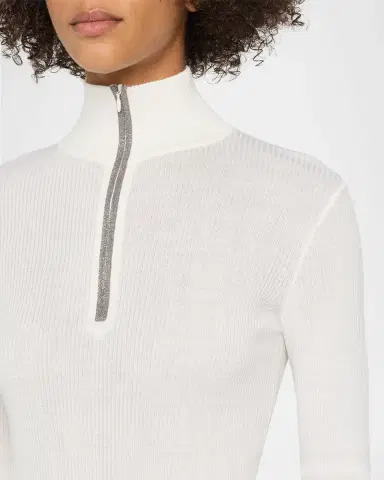 Brunello Cucinelli Turtleneck Monili Zip Wool-Cashmere Sweater | Thumbnail 5 Brunello Cucinelli Turtleneck Monili Zip Wool-Cashmere Sweater | Thumbnail 5