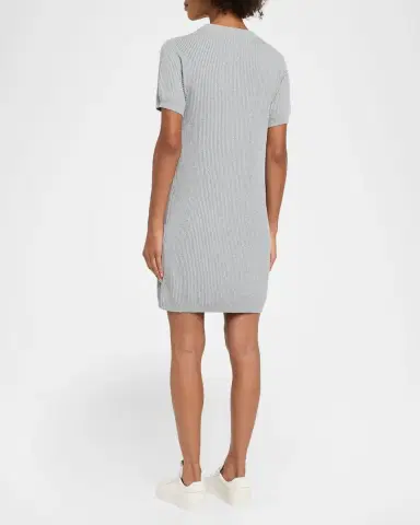Brunello Cucinelli Pockets Short-Sleeve Shimmering Cotton Knit Mini Dress | Thumbnail 3 Brunello Cucinelli Pockets Short-Sleeve Shimmering Cotton Knit Mini Dress | Thumbnail 3