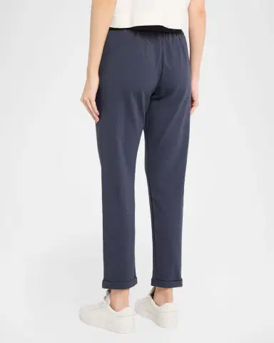 Brunello Cucinelli Monili-Trim Pintuck Tapered-Leg Ankle Sport Pants | Thumbnail 3 Brunello Cucinelli Monili-Trim Pintuck Tapered-Leg Ankle Sport Pants | Thumbnail 3
