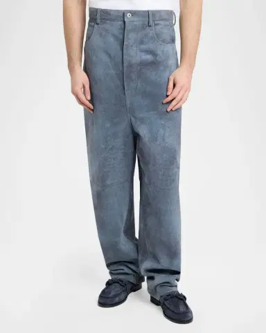 Bottega Veneta Men's Cloudy Tapered Fit Suede Trousers | Thumbnail 4 Bottega Veneta Men's Cloudy Tapered Fit Suede Trousers | Thumbnail 4