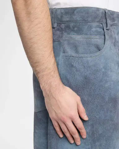 Bottega Veneta Men's Cloudy Tapered Fit Suede Trousers | Thumbnail 5 Bottega Veneta Men's Cloudy Tapered Fit Suede Trousers | Thumbnail 5