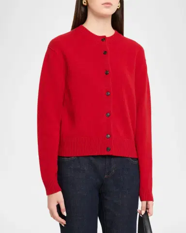 Róhe Classic Crewneck Wool Cardigan | Thumbnail 4 Róhe Classic Crewneck Wool Cardigan | Thumbnail 4