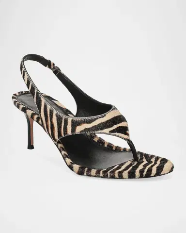 Allen Edmonds Talon-2 65MM Zebra-Print Calf Hair Slingback Sandals | Thumbnail 2 Allen Edmonds Talon-2 65MM Zebra-Print Calf Hair Slingback Sandals | Thumbnail 2