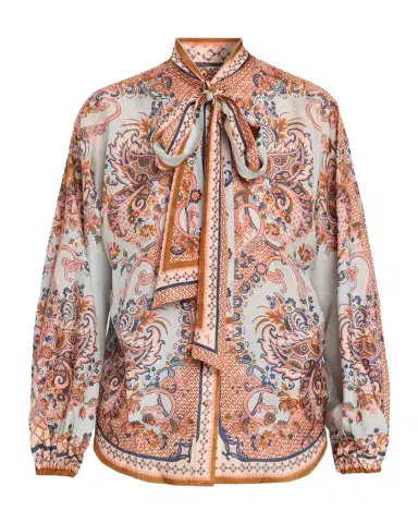 Zimmermann Aster Tie-Neck Blouse | Thumbnail 1 Zimmermann Aster Tie-Neck Blouse | Thumbnail 1