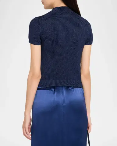FFORME Katia Chunky Rib Short-Sleeve Mock-Neck Sweater | Thumbnail 3 FFORME Katia Chunky Rib Short-Sleeve Mock-Neck Sweater | Thumbnail 3