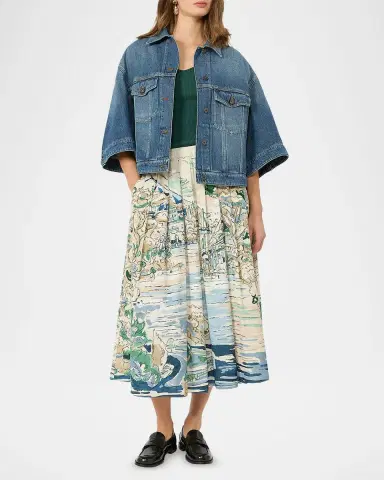 Weekend Max Mara Pleated Cotton Poplin Midi Skirt | Thumbnail 2 Weekend Max Mara Pleated Cotton Poplin Midi Skirt | Thumbnail 2