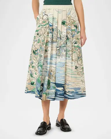 Weekend Max Mara Pleated Cotton Poplin Midi Skirt | Thumbnail 3 Weekend Max Mara Pleated Cotton Poplin Midi Skirt | Thumbnail 3