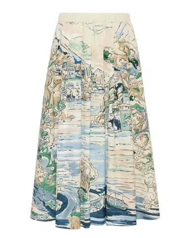 Weekend Max Mara Pleated Cotton Poplin Midi Skirt | Thumbnail 1 Weekend Max Mara Pleated Cotton Poplin Midi Skirt | Thumbnail 1