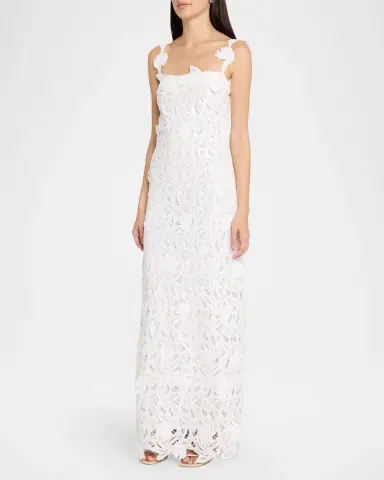 Simkhai Marenna Sequin Floral Lace Column Gown | Thumbnail 2 Simkhai Marenna Sequin Floral Lace Column Gown | Thumbnail 2