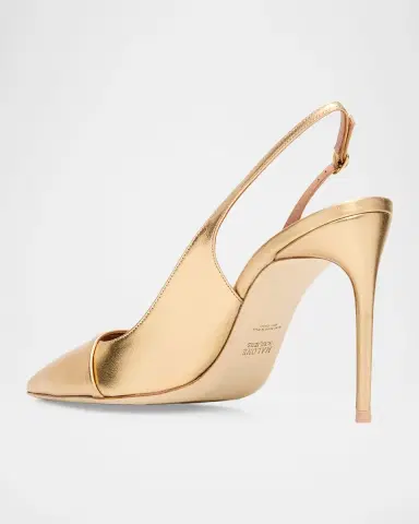 Malone Souliers 90mm Schiffer Metallic Leather Slingback Pumps | Thumbnail 4 Malone Souliers 90mm Schiffer Metallic Leather Slingback Pumps | Thumbnail 4