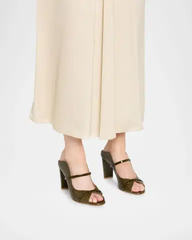 Malone Souliers 85mm Norah Croc-Embossed Leather Mule Sandals | Thumbnail 2 Malone Souliers 85mm Norah Croc-Embossed Leather Mule Sandals | Thumbnail 2