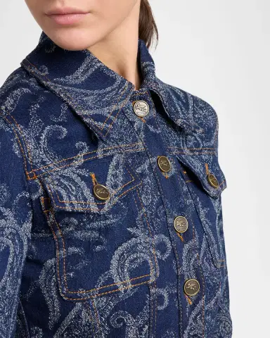 Etro Paisley Denim Jacquard Crop Jacket | Thumbnail 5 Etro Paisley Denim Jacquard Crop Jacket | Thumbnail 5