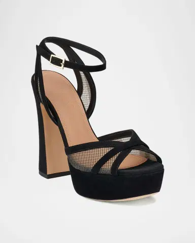Malone Souliers Sylvie 125mm Suede & Mesh Platform Sandals | Thumbnail 2 Malone Souliers Sylvie 125mm Suede & Mesh Platform Sandals | Thumbnail 2
