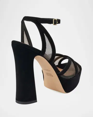 Malone Souliers Sylvie 125mm Suede & Mesh Platform Sandals | Thumbnail 3 Malone Souliers Sylvie 125mm Suede & Mesh Platform Sandals | Thumbnail 3