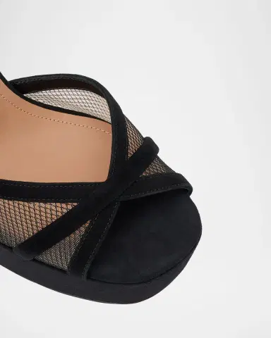 Malone Souliers Sylvie 125mm Suede & Mesh Platform Sandals | Thumbnail 4 Malone Souliers Sylvie 125mm Suede & Mesh Platform Sandals | Thumbnail 4