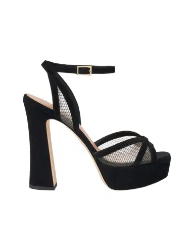Malone Souliers Sylvie 125mm Suede & Mesh Platform Sandals | Thumbnail 1 Malone Souliers Sylvie 125mm Suede & Mesh Platform Sandals | Thumbnail 1