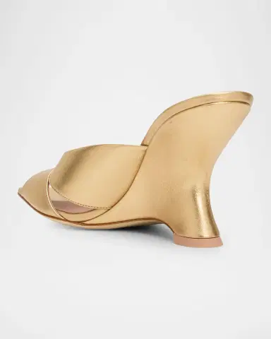 Malone Souliers 85mm Lourdes Metallic Leather Wedge Mules | Thumbnail 4 Malone Souliers 85mm Lourdes Metallic Leather Wedge Mules | Thumbnail 4