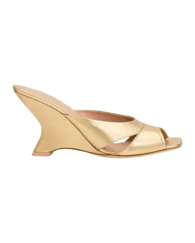 Malone Souliers 85mm Lourdes Metallic Leather Wedge Mules | Thumbnail 1 Malone Souliers 85mm Lourdes Metallic Leather Wedge Mules | Thumbnail 1