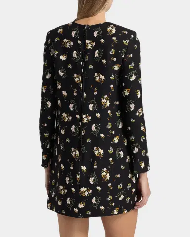 Adam Lippes Tilley Floral Wool-Silk Mini Dress | Thumbnail 3 Adam Lippes Tilley Floral Wool-Silk Mini Dress | Thumbnail 3
