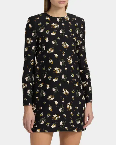 Adam Lippes Tilley Floral Wool-Silk Mini Dress | Thumbnail 4 Adam Lippes Tilley Floral Wool-Silk Mini Dress | Thumbnail 4