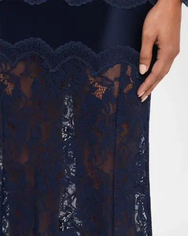 Rabanne Sheer Lace and Jersey Midi Skirt | Thumbnail 5 Rabanne Sheer Lace and Jersey Midi Skirt | Thumbnail 5