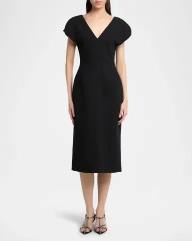 Jil Sander Wool Sable Midi Dress | Thumbnail 2 Jil Sander Wool Sable Midi Dress | Thumbnail 2