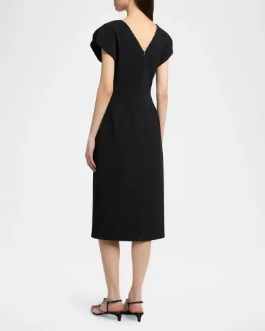 Jil Sander Wool Sable Midi Dress | Thumbnail 3 Jil Sander Wool Sable Midi Dress | Thumbnail 3
