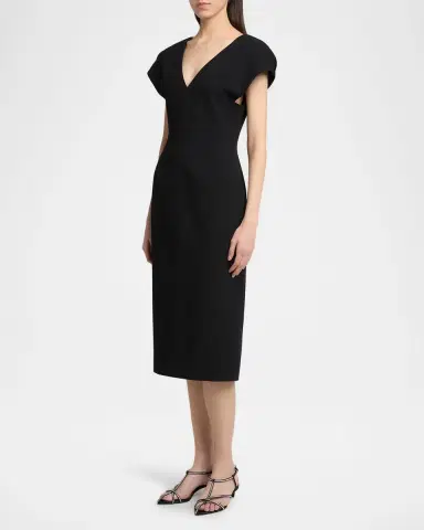 Jil Sander Wool Sable Midi Dress | Thumbnail 4 Jil Sander Wool Sable Midi Dress | Thumbnail 4