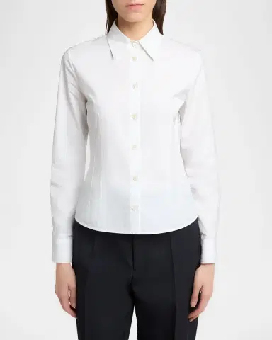 Jil Sander Cotton Poplin Slim Button-Down Shirt | Thumbnail 3 Jil Sander Cotton Poplin Slim Button-Down Shirt | Thumbnail 3
