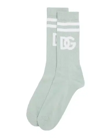 Dolce & Gabbana Men's Monogram Stripe Ribbed Crew Socks | Thumbnail 3 Dolce & Gabbana Men's Monogram Stripe Ribbed Crew Socks | Thumbnail 3