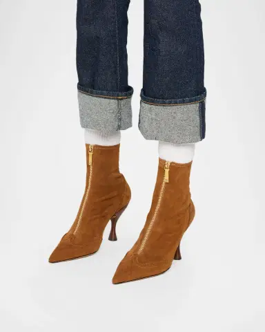 Thom Browne 90mm Wingtip Suede Booties | Thumbnail 2 Thom Browne 90mm Wingtip Suede Booties | Thumbnail 2