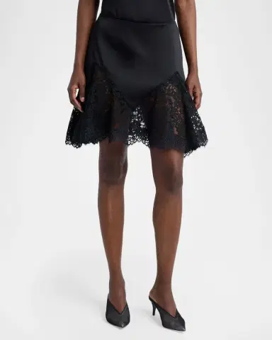 Stella McCartney Lace-Trim Satin Mini Skirt | Thumbnail 4 Stella McCartney Lace-Trim Satin Mini Skirt | Thumbnail 4