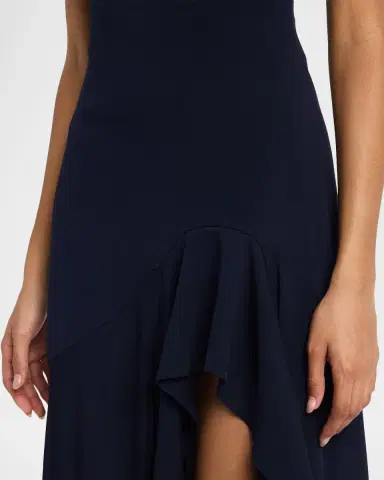 Stella McCartney Sleeveless V-Neck Frill Slit Maxi Dress | Thumbnail 5 Stella McCartney Sleeveless V-Neck Frill Slit Maxi Dress | Thumbnail 5