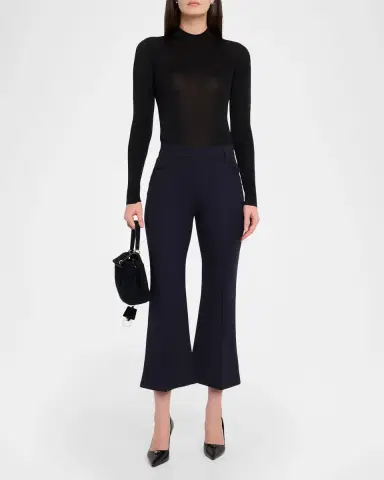 Stella McCartney Mid-Rise Wool Kickflare Crop Pants | Thumbnail 2 Stella McCartney Mid-Rise Wool Kickflare Crop Pants | Thumbnail 2