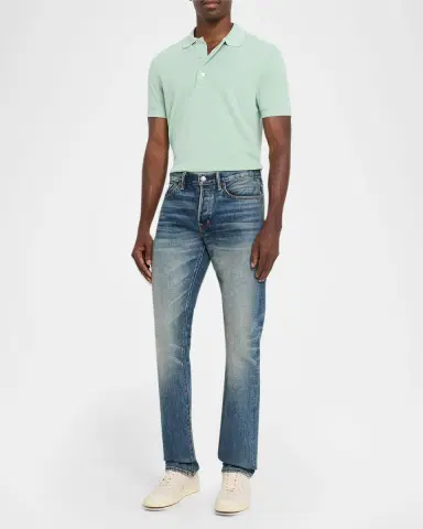Tom Ford Men's Lyocell Pique Polo Shirt | Thumbnail 2 Tom Ford Men's Lyocell Pique Polo Shirt | Thumbnail 2