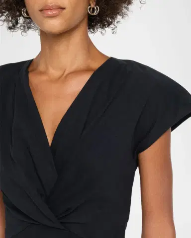 Isabel Marant Nadrine Gathered V-Neck Cotton T-Shirt | Thumbnail 5 Isabel Marant Nadrine Gathered V-Neck Cotton T-Shirt | Thumbnail 5