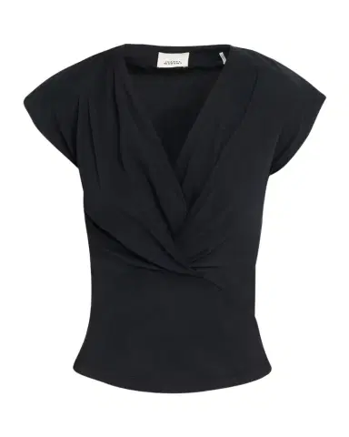 Isabel Marant Nadrine Gathered V-Neck Cotton T-Shirt | Thumbnail 1 Isabel Marant Nadrine Gathered V-Neck Cotton T-Shirt | Thumbnail 1