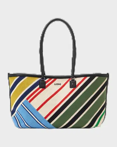 Loewe Verano Stripe-Embroidered Tote Bag | Thumbnail 2 Loewe Verano Stripe-Embroidered Tote Bag | Thumbnail 2