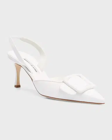 Manolo Blahnik Maysli Leather Buckle Halter Pumps | Thumbnail 3 Manolo Blahnik Maysli Leather Buckle Halter Pumps | Thumbnail 3