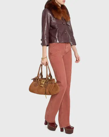 Chloé Paddington Padlock Suede Shoulder Bag | Thumbnail 2 Chloé Paddington Padlock Suede Shoulder Bag | Thumbnail 2