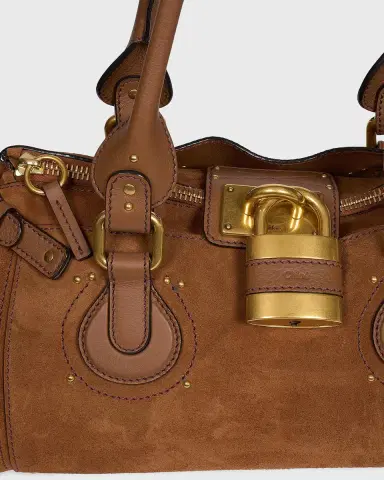 Chloé Paddington Padlock Suede Shoulder Bag | Thumbnail 4 Chloé Paddington Padlock Suede Shoulder Bag | Thumbnail 4